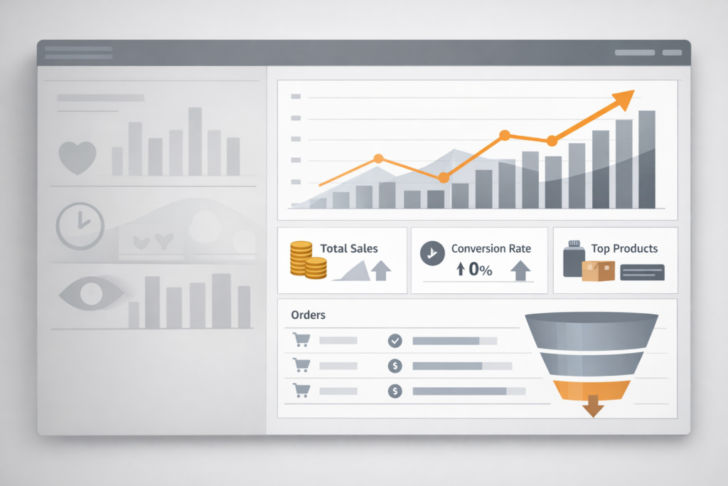 Amazon Brand Store dashboard highlighting shift from engagement metrics to sales-driven performance